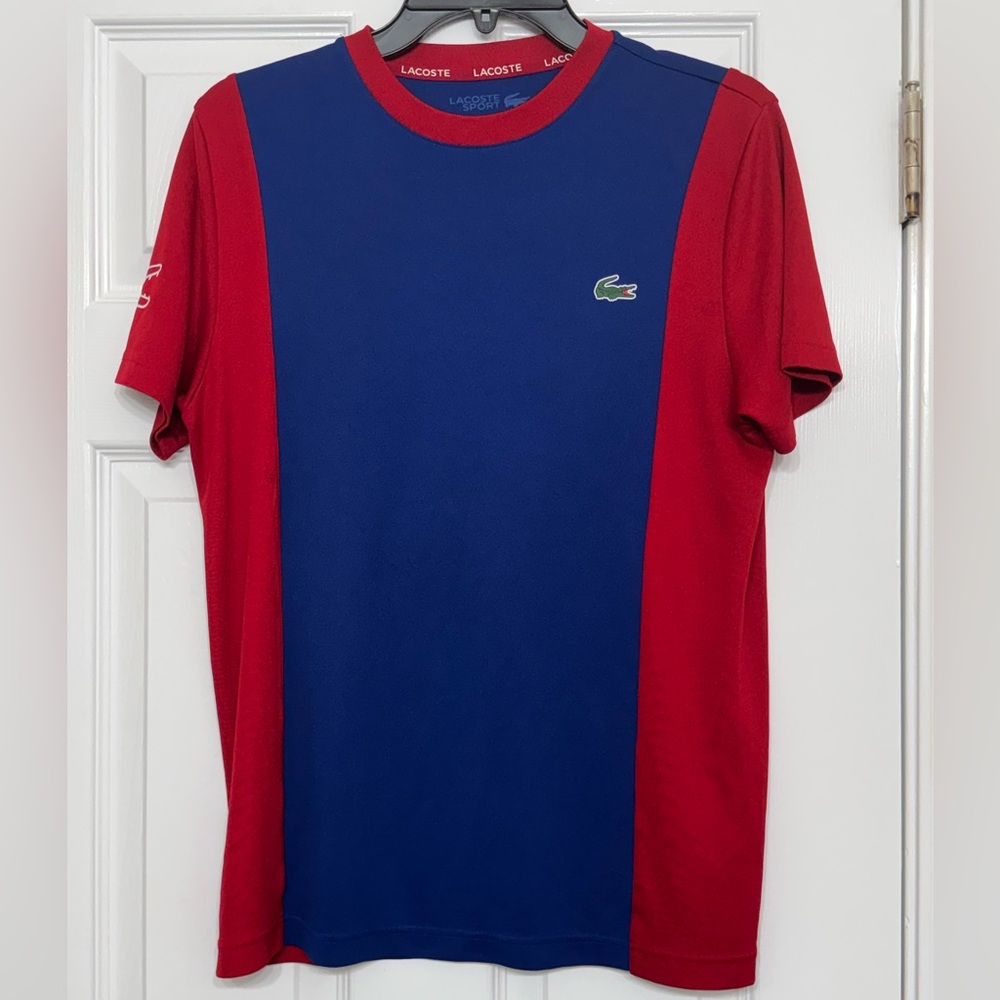 Lacoste Men’s SPORT Breathable Resistant Bicolor T-shirt Small Ultra Dry